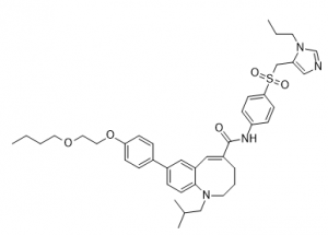 (E)-8-(4-(2-butoxyethoxy)phenyl)-1-isobutyl-N-(4-((1-propyl-1H-imidazol-5-yl)methylsulfonyl)phenyl)-1,2,3,4-tetrahydrobenzo[b]azocine-5-carboxamide
